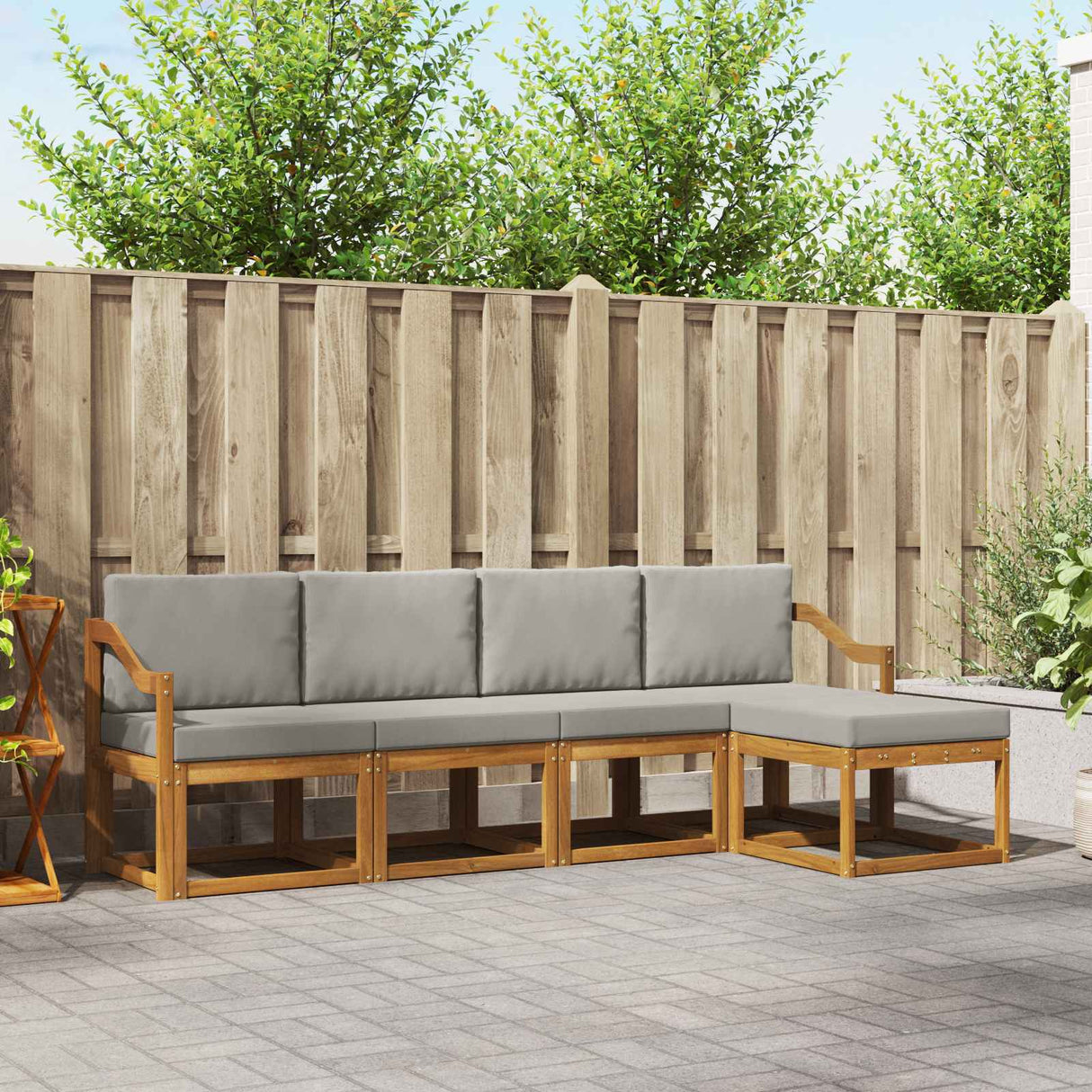 vidaXL Buiten bank set 5 pcs Naturel Massief Acacia Hout