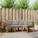 vidaXL Buiten bank set met kussen 4 pcs Natuurlijk en Crème