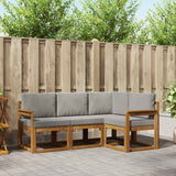 vidaXL Buiten bank set met kussen 4 pcs Natuurlijk en Crème