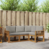 vidaXL Buiten bank set met kussen 4 pcs Natuurlijk en Crème