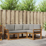 vidaXL Buiten bank set met kussen 4 pcs Natuurlijk en Crème