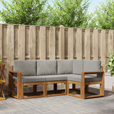 vidaXL Buiten bank set met kussen 4 pcs Natuurlijk en Crème