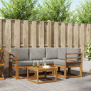vidaXL Outdoor Sofa Set 5 pcs Natural Solid Acacia Wood
