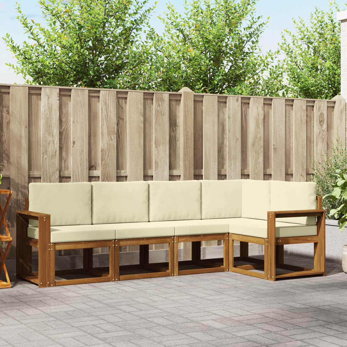 vidaXL Sofa Set 5 Pieces Natural