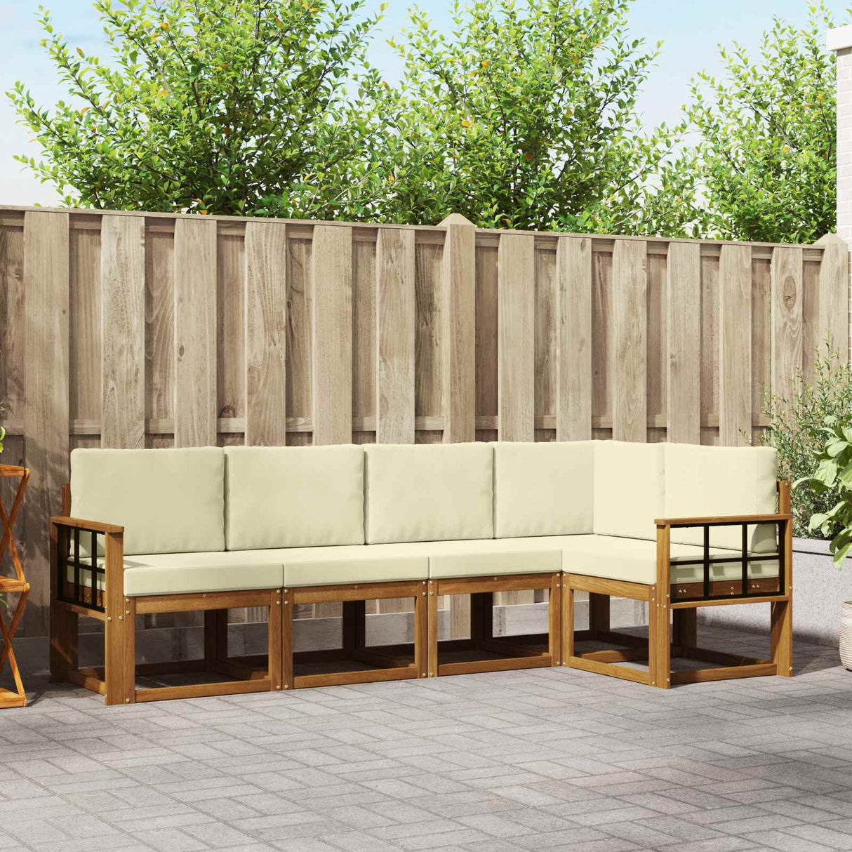 vidaXL Sofa Set 5 Pieces Natural