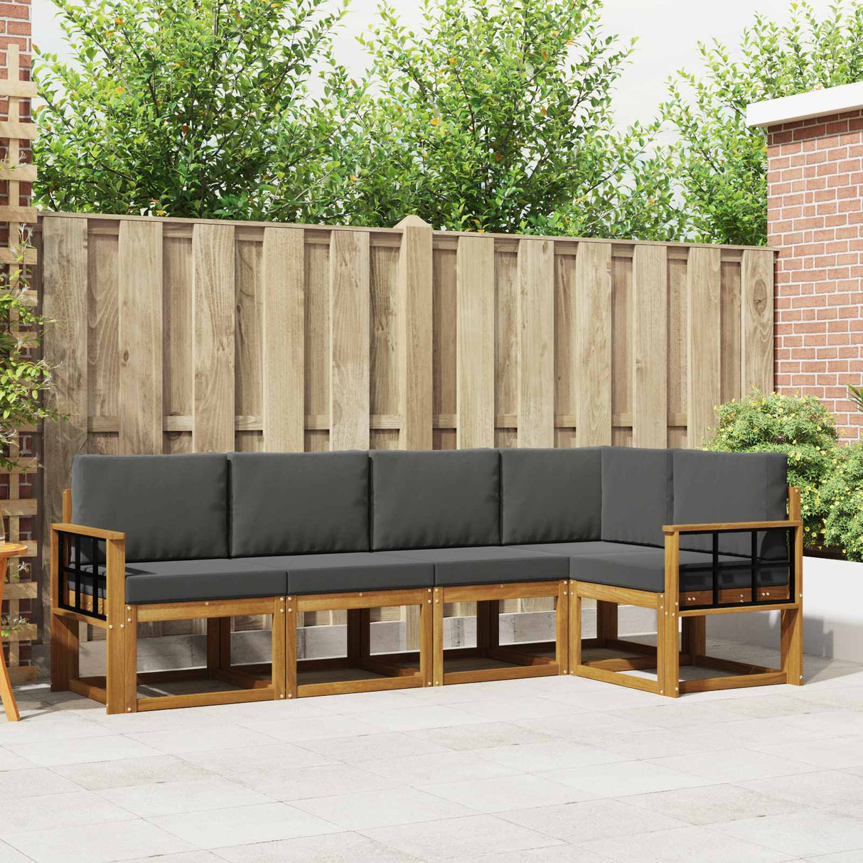 vidaXL Sofa Set 5 Pieces Natural