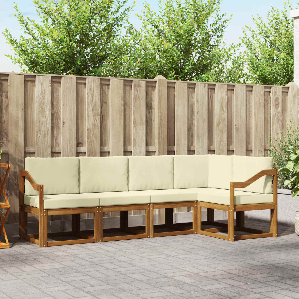 vidaXL Sofa Set 5 Pieces Natural