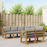 vidaXL Buiten bank set met kussen 8 pcs Natuurlijk en Crème