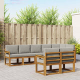 vidaXL Buiten bank set met kussen 8 pcs Natuurlijk en Crème