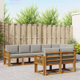 vidaXL Buiten bank set met kussen 8 pcs Natuurlijk en Crème