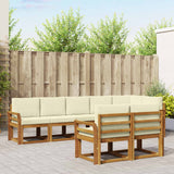 vidaXL Buiten bank set met kussen 8 pcs Natuurlijk en Crème