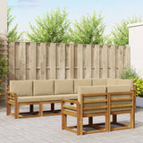 vidaXL Buiten bank set met kussen 8 pcs Natuurlijk en Crème