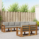 vidaXL Buiten bank set met kussen 8 pcs Natuurlijk en Crème