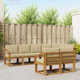 vidaXL Buiten bank set met kussen 8 pcs Natuurlijk en Crème