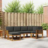 vidaXL Bankstel 6 pcs Naturel