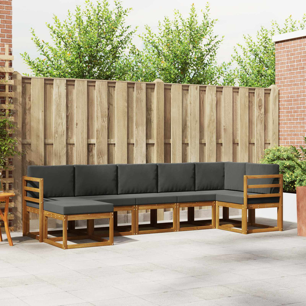 vidaXL Outdoor Sofa Set 7 pcs Natural Solid Acacia Wood