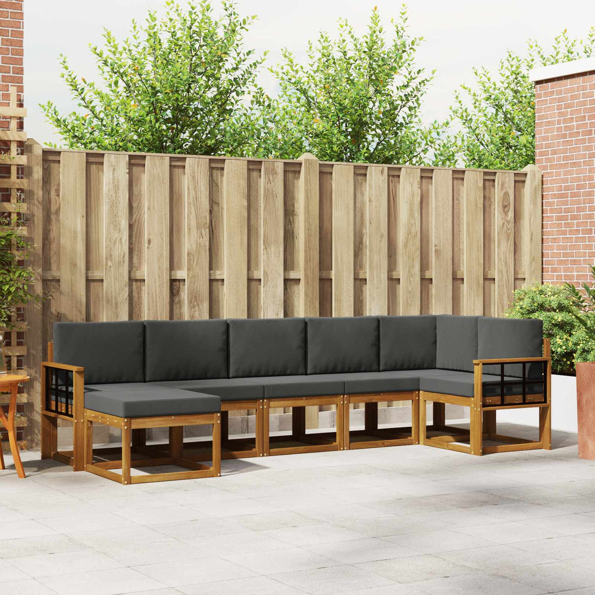 vidaXL Outdoor Sofa Set 7 pcs Natural Solid Acacia Wood