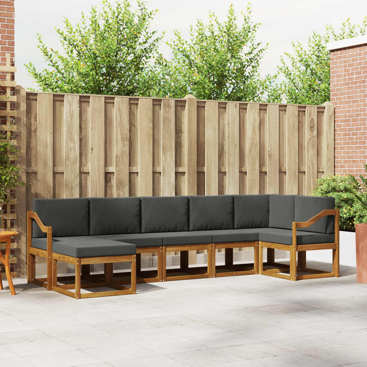vidaXL Outdoor Sofa Set 7 pcs Natural Solid Acacia Wood