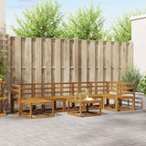 vidaXL Outdoor Bench Set 8 pcs Natural Solid Acacia Wood