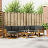 vidaXL Outdoor Bench Set 8 pcs Natural Solid Acacia Wood