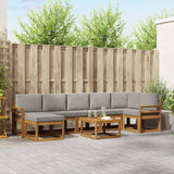 vidaXL Outdoor Bench Set 8 pcs Natural Solid Acacia Wood