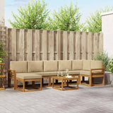 vidaXL Outdoor Bench Set 8 pcs Natural Solid Acacia Wood