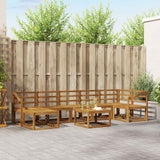 vidaXL Outdoor Bench Set 8 pcs Natural Solid Acacia Wood