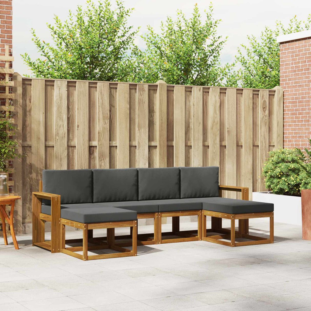 vidaXL Outdoor Sofa Set 6 pcs Natural Solid Acacia Wood