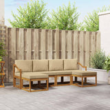 vidaXL Outdoor Sofa Set 6 pcs Natural Solid Acacia Wood