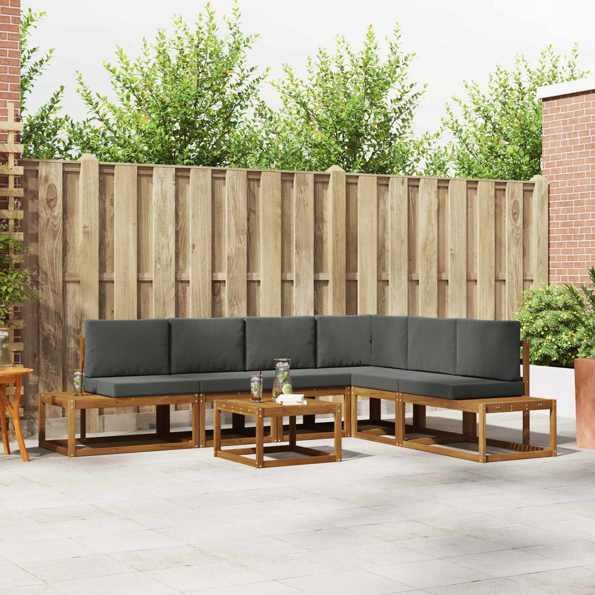 vidaXL Buiten bank set 7 Stuk Naturel Massief Acacia Hout