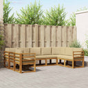 vidaXL Buiten bank set 9 pcs Naturel Massief Acacia Hout