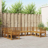 vidaXL Buiten bank set 9 pcs Naturel Massief Acacia Hout