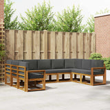 vidaXL Buiten bank set 9 pcs Naturel Massief Acacia Hout