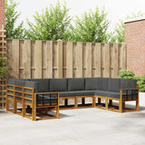 vidaXL Buiten bank set 9 pcs Naturel Massief Acacia Hout