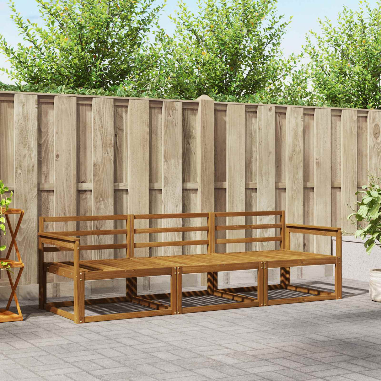 vidaXL Buiten bank set 3 pcs Naturel Massief Acacia Hout