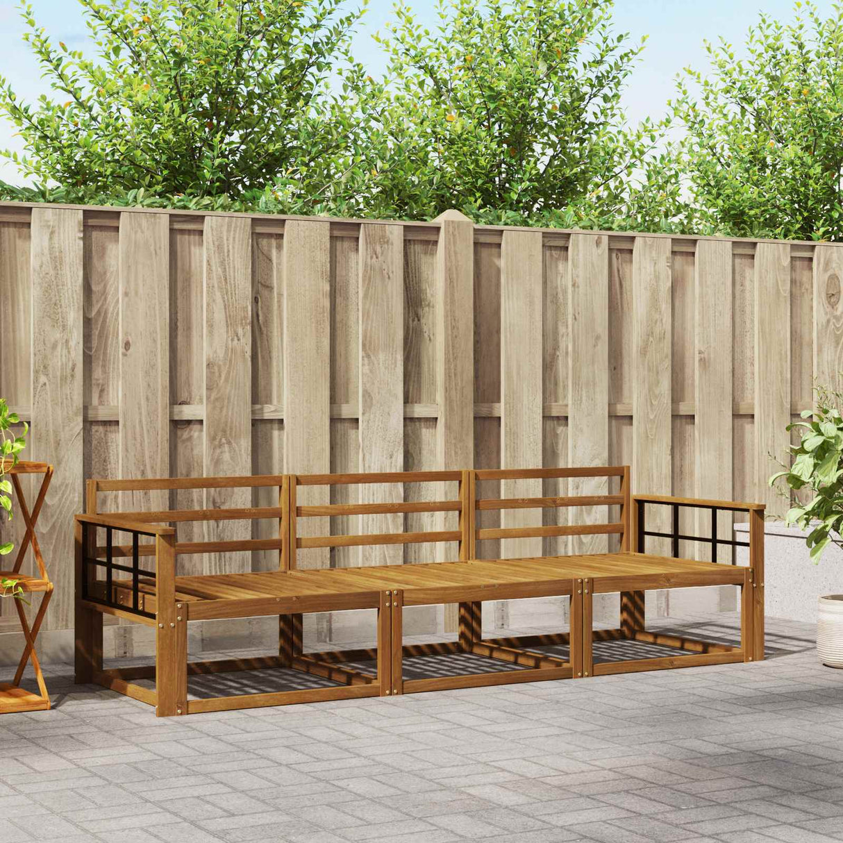 vidaXL Buiten bank set 3 pcs Naturel Massief Acacia Hout