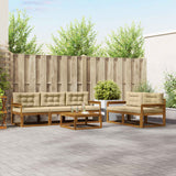 vidaXL Buiten bank set 6 pcs Naturel Massief Acacia Hout