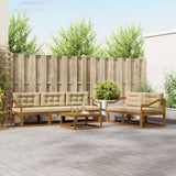 vidaXL Buiten bank set 6 pcs Naturel Massief Acacia Hout