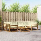 vidaXL Ensemble de 7 bancs de jardin en bois d'acacia massif Naturel