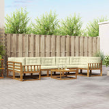vidaXL Outdoor sofa set 8 pcs Natural Solid Acacia Wood