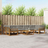 vidaXL Outdoor sofa set 8 pcs Natural Solid Acacia Wood