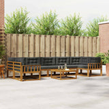 vidaXL Outdoor sofa set 8 pcs Natural Solid Acacia Wood