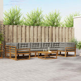 vidaXL Outdoor sofa set 8 pcs Natural Solid Acacia Wood