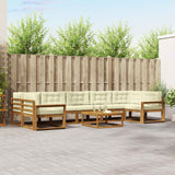 vidaXL Outdoor sofa set 8 pcs Natural Solid Acacia Wood