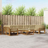 vidaXL Outdoor sofa set 8 pcs Natural Solid Acacia Wood