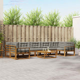 vidaXL Outdoor sofa set 8 pcs Natural Solid Acacia Wood