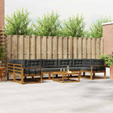vidaXL Outdoor sofa set 8 pcs Natural Solid Acacia Wood