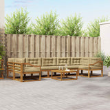 vidaXL Outdoor sofa set 8 pcs Natural Solid Acacia Wood