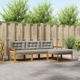 vidaXL Outdoor Sofa Set 4 pcs Natural Solid Acacia Wood