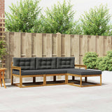vidaXL Outdoor Sofa Set 4 pcs Natural Solid Acacia Wood